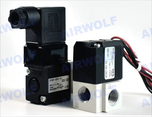 SMC 3 Port VT307 VT317 1/4" NBR Seal DC24V AC220V Direct Operated Poppet Type Solenoid Valve